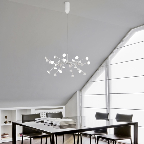 Lampadario moderno led 72w 3000k bianco per soggiorno