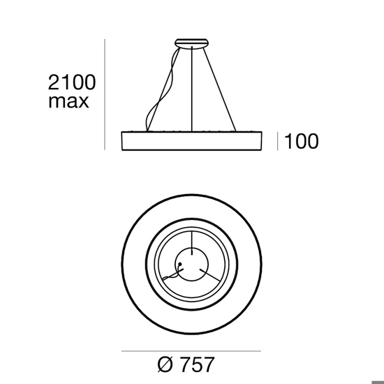 Lampadario moderno stilnovo saturn led 4000k dimmerabile