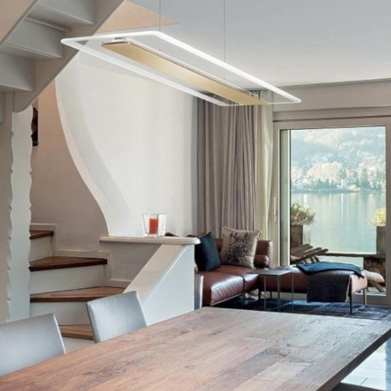 Antille oro linea light lampadario led 45w 3000k moderno