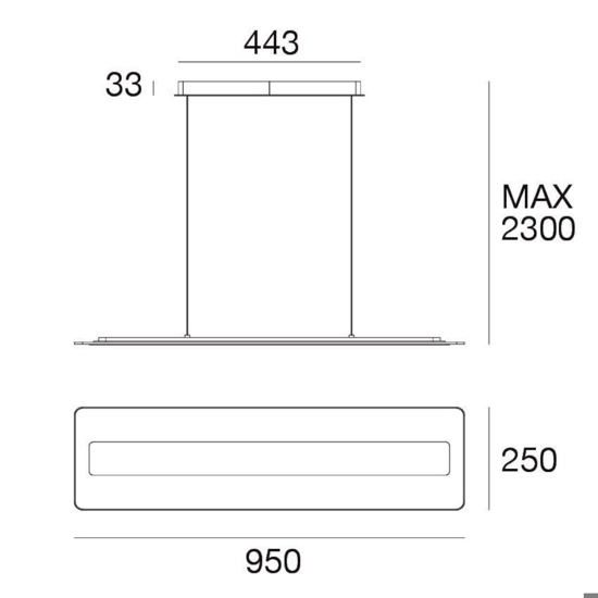 Antille oro linea light lampadario led 45w 3000k moderno