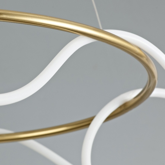 Lampadario oro per soggiorno moderno tubo led 43w 3000k