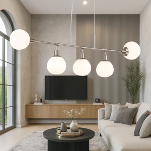 Visualizza i dettagli per Lampadario erich design moderno nichel sfere vetro bianco per soggiorno maytoni Lampadario erich design moderno nichel sfere vetro bianco per soggiorno maytoni