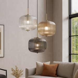 Lampadario moderno so odette ondaluce per soggiorno tre vetri colorati