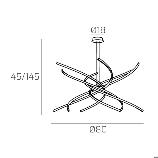Tornado top light lampadario moderno 69w 3000k nero per soggiorno