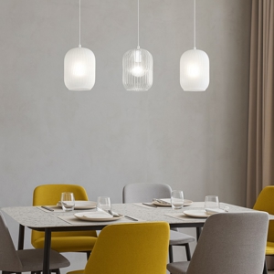 Toplight tender lampadario 3 luci vetri bianchi