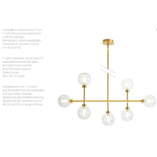 Lampadario dom miloox ottone oro moderno fp