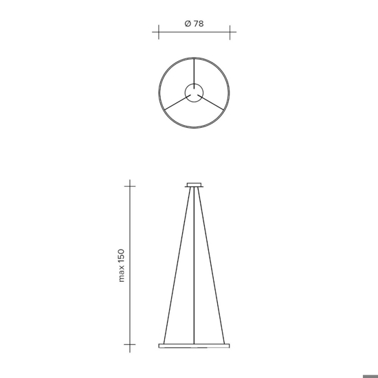Sforzin anello lampadario  moderno nero per soggiorno