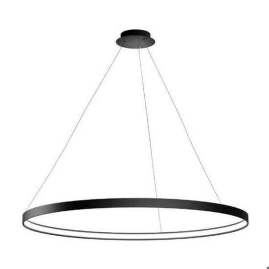 Sforzin lampadario tondo moderno led 70w 3000k cerchio nero