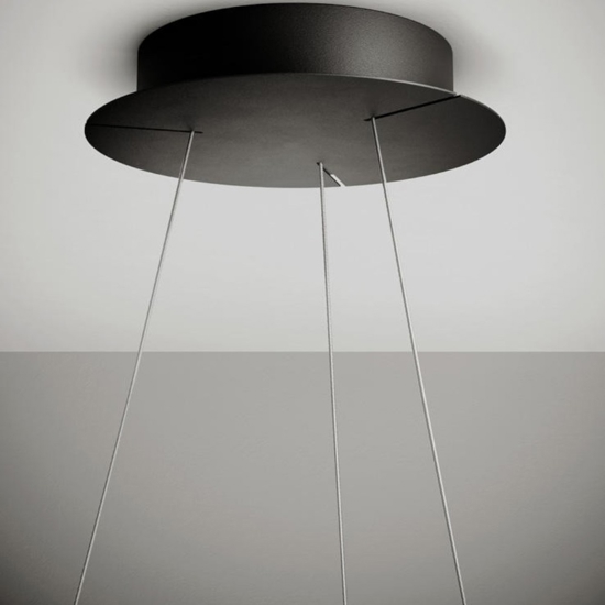 Sforzin lampadario tondo moderno led 70w 3000k cerchio nero