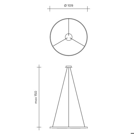 Sforzin lampadario tondo moderno led 70w 3000k cerchio nero