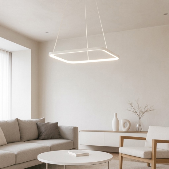 Lampadario led 3200k moderno affralux aluring bianco