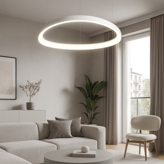 Gemini sp d061 bianco ideal lux lampadario moderno led 48w 3000k