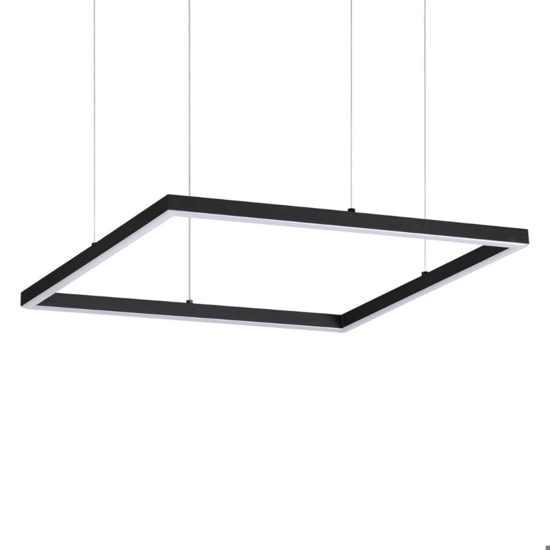 Ideal lux oracle slim sp d070 square lampadario quadrato led 41w 3000k nero