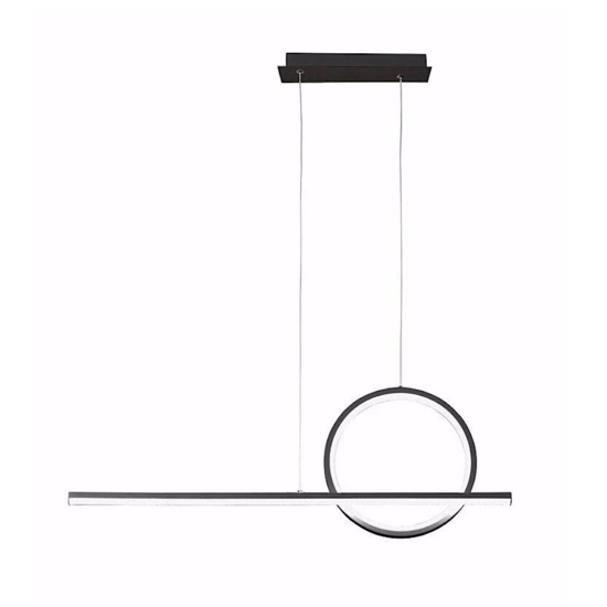 Lampadario led 30w 3000k nero moderno per soggiorno