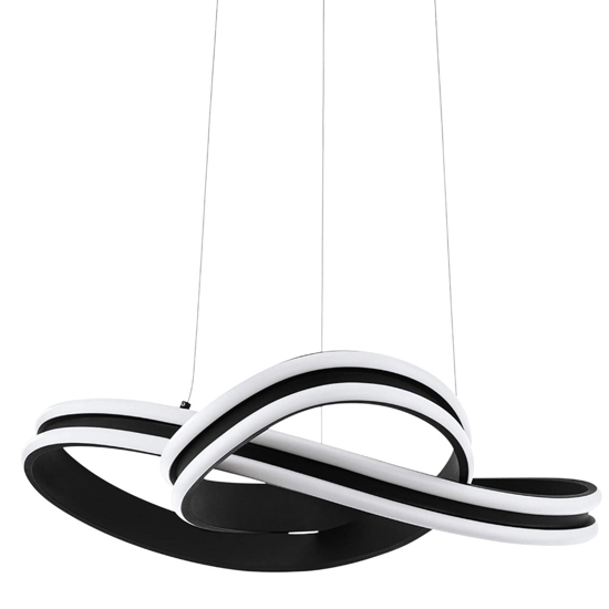 Lampadario nero moderno per soggiorno intreccio led 36w 3000k eglo corredera