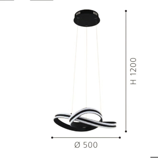 Lampadario nero moderno per soggiorno intreccio led 36w 3000k eglo corredera