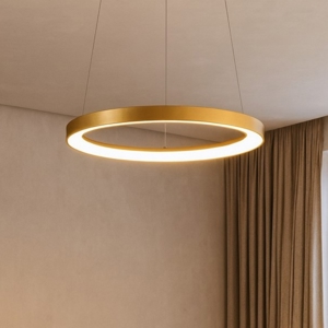 Krizia sp oro gea luce lampadario led 38w 3000k cerchio moderno