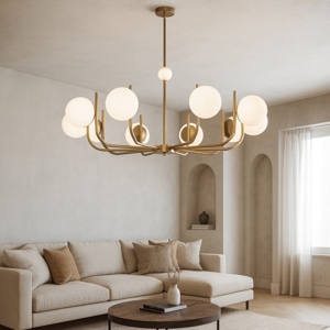 Maytoni lampadario per salotto rendez-vous contemporaneo oro ottone