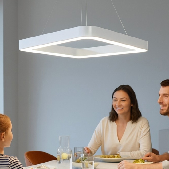 Lampadario 80 moderno led 80w 3000k quadrato inner s vivida
