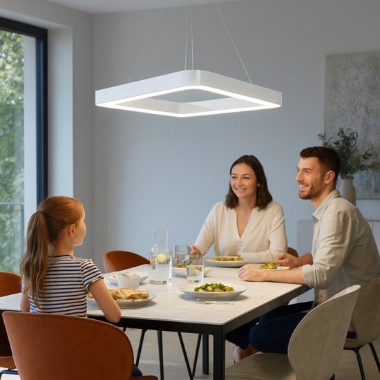 Lampadario 80 moderno led 80w 3000k quadrato inner s vivida
