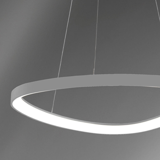 Lampadario led 60w 3000k 4000k design moderno vivida lifering bianco 81cm
