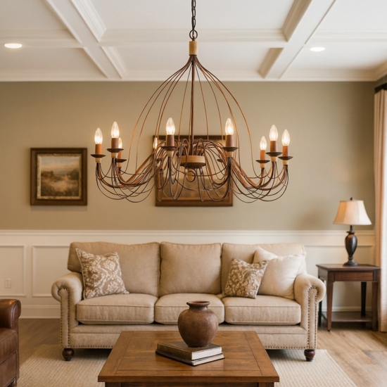 Ideal lux corte sp12 lampadario ruggine contemporaneo