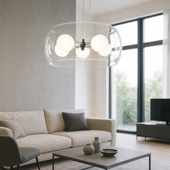Audi10 sp5 fume' ideal lux lampadario di vetro per soggiorno moderno