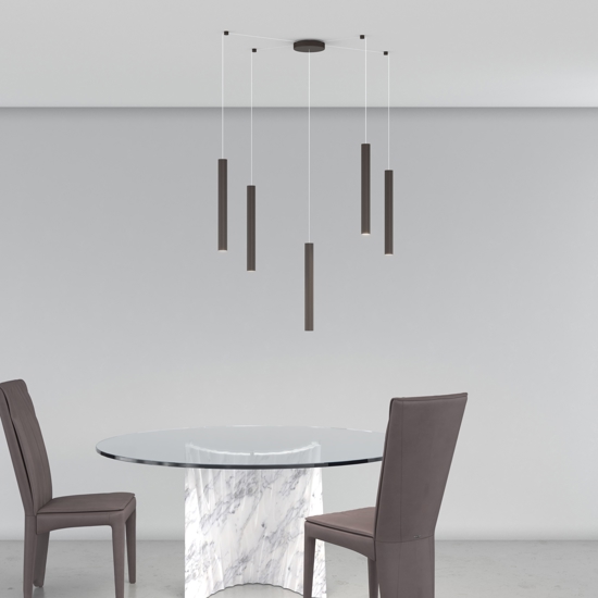 Top light lampadario con decentramento marrone per soggiorno
