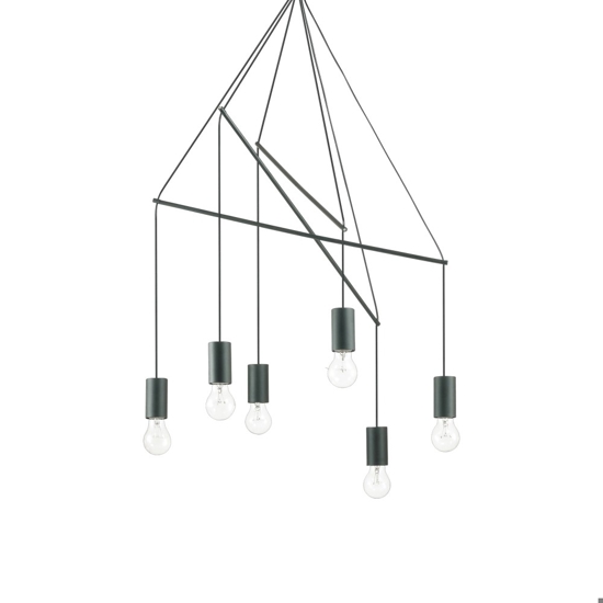 Pop sp6 nero ideal lux lampadario design minimale moderno