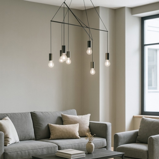 Pop sp6 nero ideal lux lampadario design minimale moderno