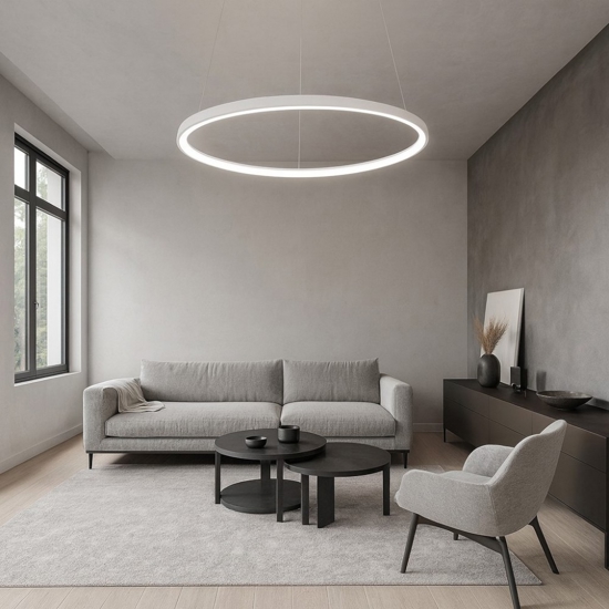 Aluring affralux lampadario cerchio bianco led 3200k