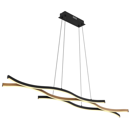 Lampadario led design moderna nero marrone 3000k