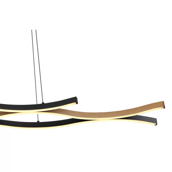 Lampadario led design moderna nero marrone 3000k