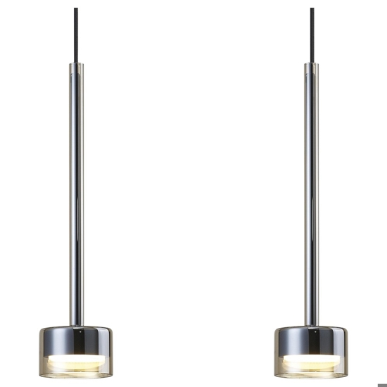 Lampadario nero 3 luci vetri bronzo moderno