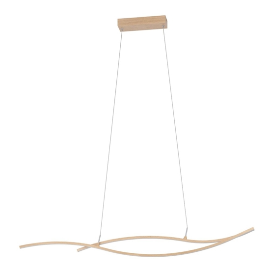 Grisolia eglo lampadario effetto legno per soggiorno moderno led 20w 3000k