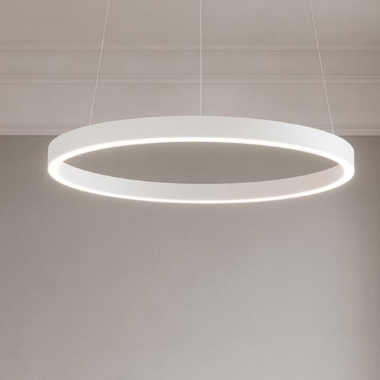 Gea luce criseide s-p bianco led 60w 3000k lampadario moderno