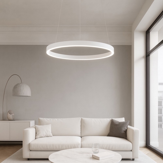Gea luce criseide s-p bianco led 60w 3000k lampadario moderno