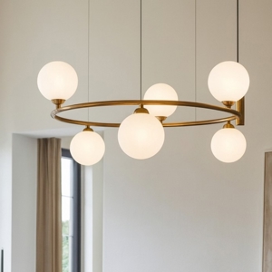 Lampadario per soggiorno moderno ring oro maytoni