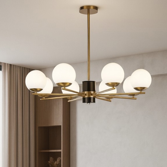 Maytoni lampadario marble per soggiorno elegante nero oro ottone