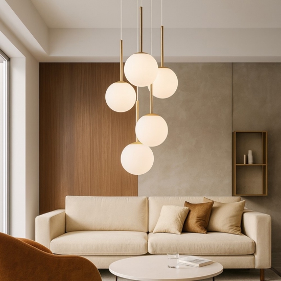 Maytoni basic form lampadario moderno colore bianco e oro
