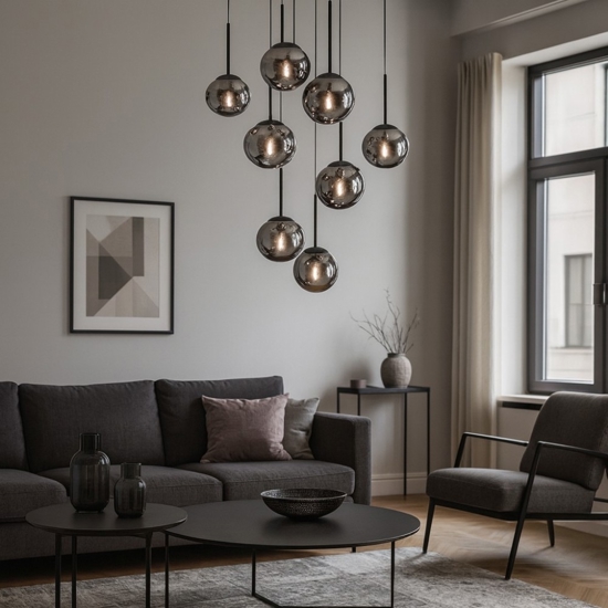 So-jewel-8 nero ondaluce lampadario moderno nero