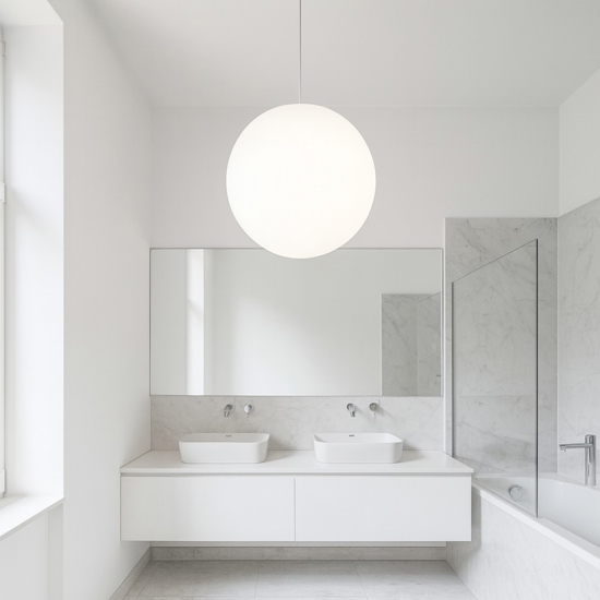 Lampadario moderno sfera led 3000k linea light oh! ip65