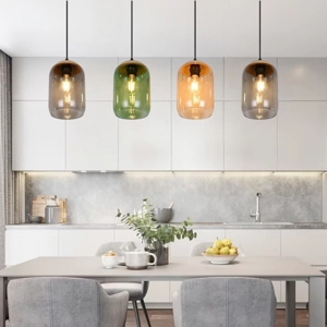 Visualizza i dettagli per Lampadario moderno vetri colorati per sala da pranzo Lampadario moderno vetri colorati per sala da pranzo