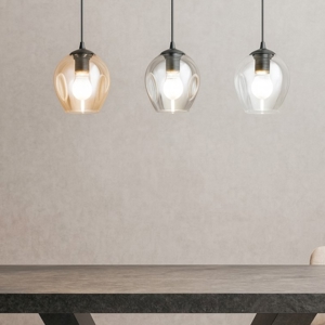 Lampadario moderno bocce di vetro multicolor fp