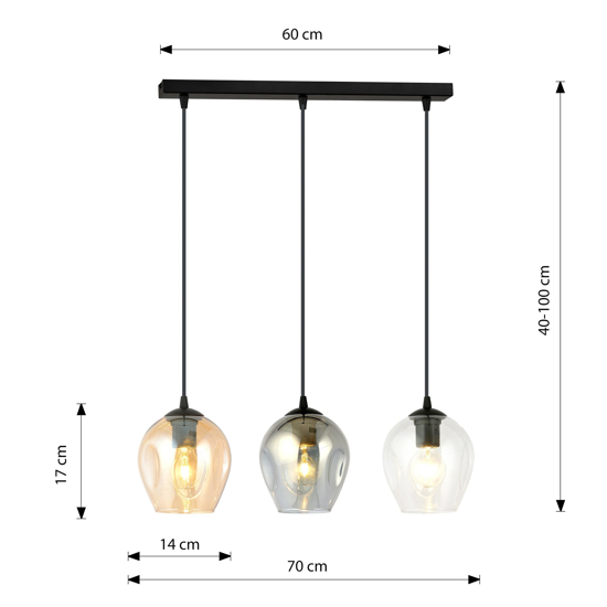 Lampadario moderno bocce di vetro multicolor fp