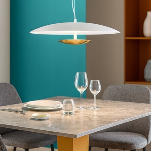 Horizon linea light lampadario moderno vetro oro led 3000k