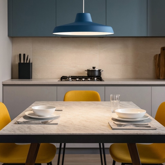 Lampadario da cucina linea light miguel blu led 3000k