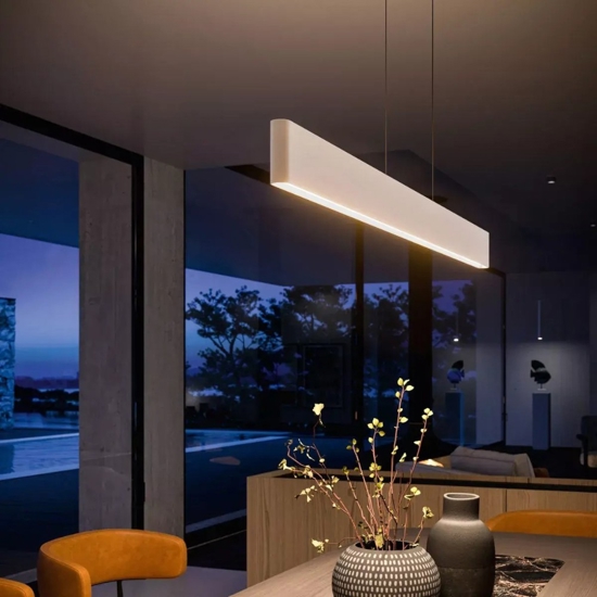 Lampadario design moderno bianco led 3000k linea light satori 114cm