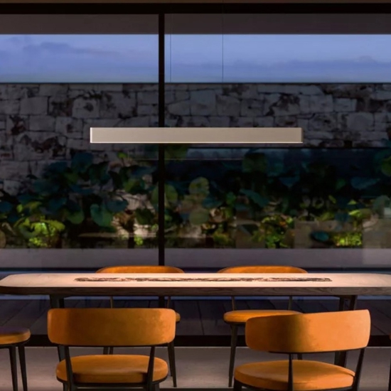 Lampadario design moderno bianco led 3000k linea light satori 114cm