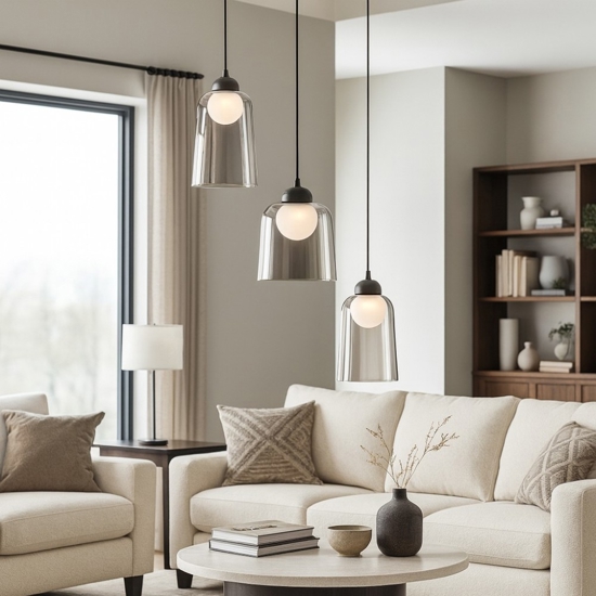 Lampadario moderno da soggiorno led 3000k in vetro Lampadario moderno da soggiorno led 3000k in vetro